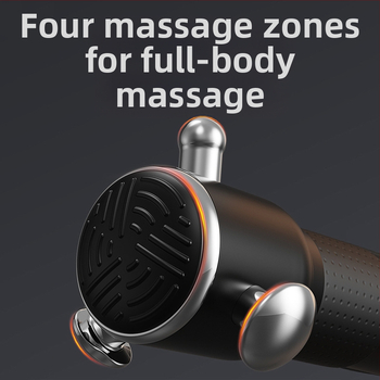 Fasijų masažo ginklas su bešelinio tipo varikliu, LCD ekranas, 3 greičiai, 3 galvutės, įmontuota baterija 1200–2000 mAh (3–6 h)