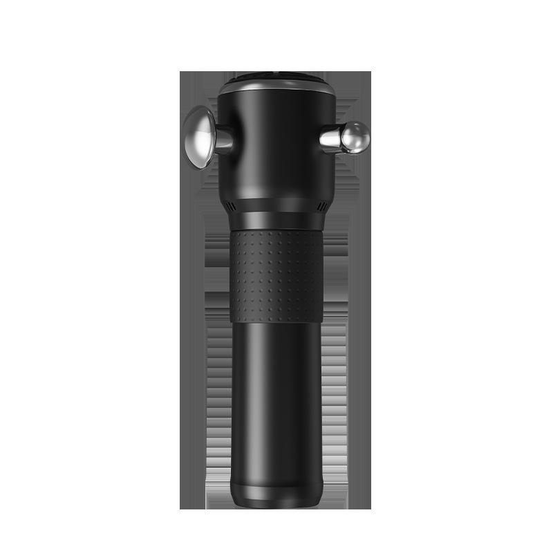 Fasijų masažo ginklas su bešelinio tipo varikliu, LCD ekranas, 3 greičiai, 3 galvutės, įmontuota baterija 1200–2000 mAh (3–6 h)