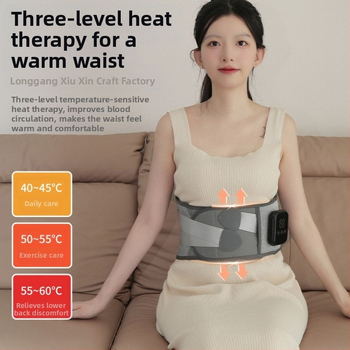 Atjaunojamā elektriskā apkures masāžas josta viduklim ar vibrācijas karsto kompresiju, 45-65°C, 7.5W, 3.7V
