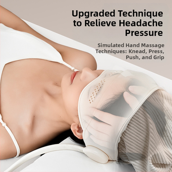 Galvos masažo šalmas su integruota galvos ir akių kauke, įkraunamas, oro pagalvės masažas, 3 greičiai, mygtuko valdymas, modelis HD-01