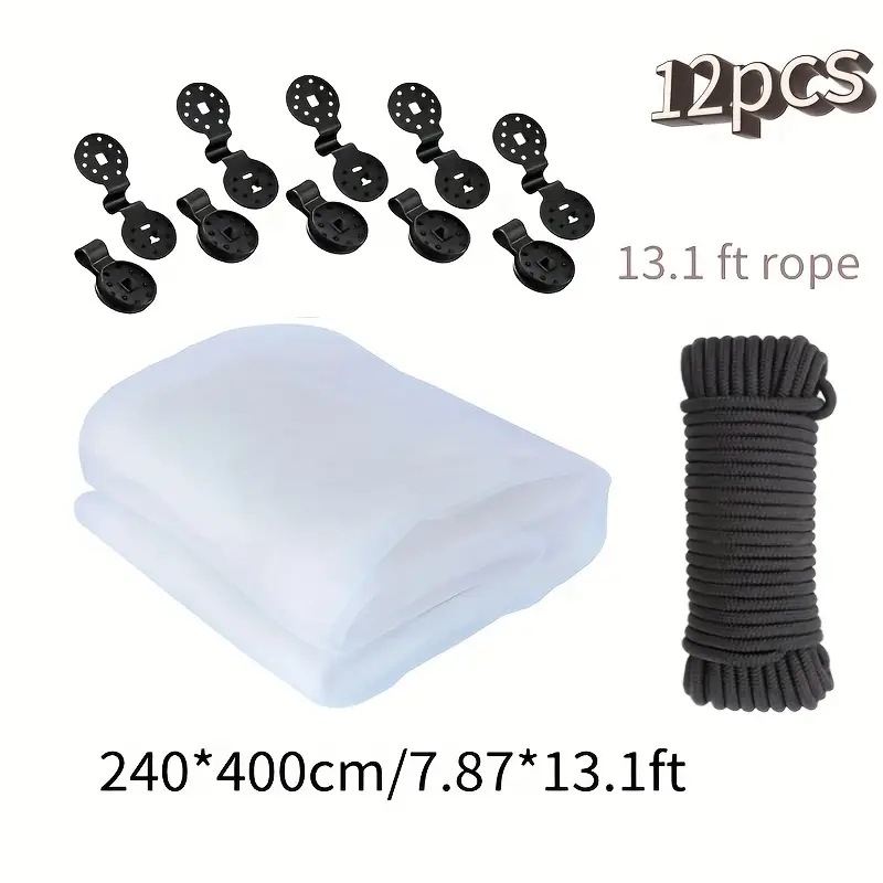 Мрежа против комари за градина и растения, бариeра за птици, полиестер, стил модерна простота, без монтаж, без врати