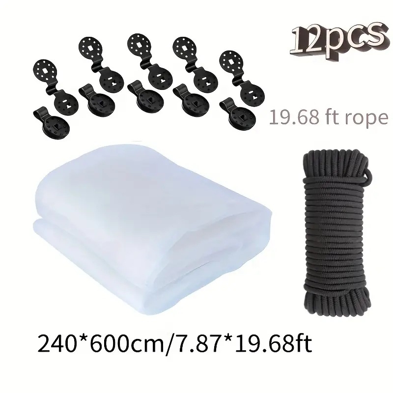 Мрежа против комари за градина и растения, бариeра за птици, полиестер, стил модерна простота, без монтаж, без врати