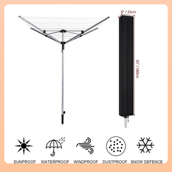 Κάλυμμα εξωτερικού χώρου για περιστρεφόμενη ραφιέρα ρούχων, 210D πολυεστέρας — προστασία από σκόνη και βροχή, κατάλληλο για αυλή και γραμμή πλυντηρίου, μοντέρνος μινιμαλιστικός σχεδιασμός