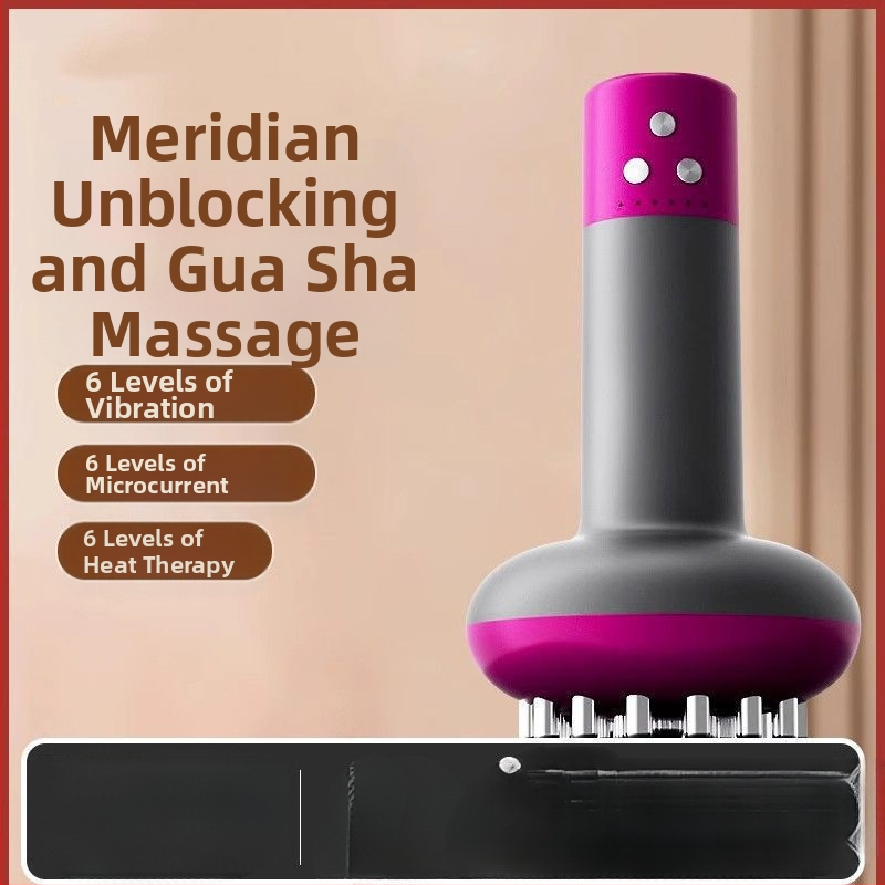 Fu Chun Електрическо устройство за вакуумни чаши с 6 чаши, вибрация, безжично зареждане, активиране на меридиана, масаж на корема и цялото тяло