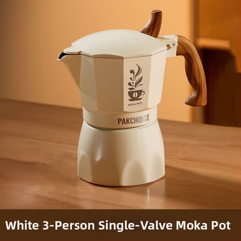 Алуминиева сплав Мока пот с един клапан – преносимо еспресо устройство за ръчно варене на кафе, комплект за кафе, с печатно лого