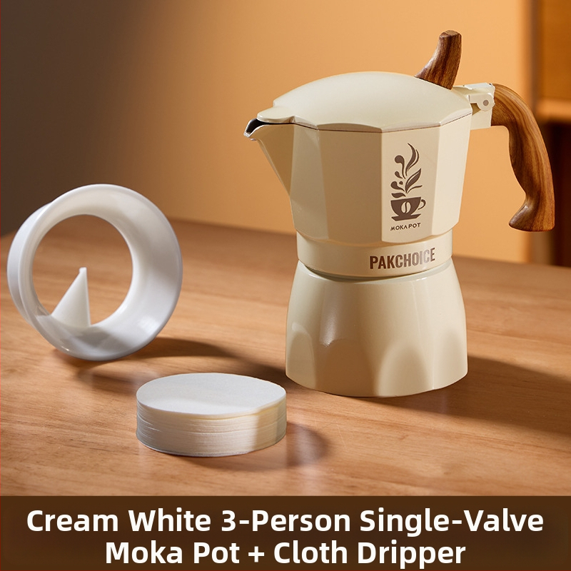 Алуминиева сплав Мока пот с един клапан – преносимо еспресо устройство за ръчно варене на кафе, комплект за кафе, с печатно лого