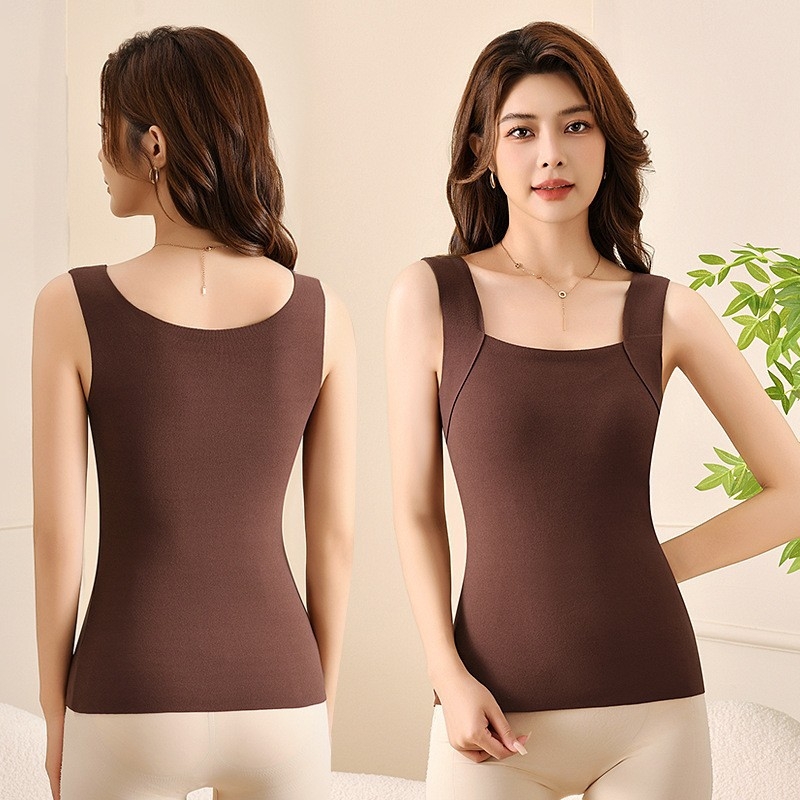 Vesta termică pentru femei Derong cu cupă încorporată și pernă pentru bust, interior periat, acrilic 30–50%