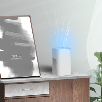 Домашен пречиствател за въздух с активен въглен филтър, USB захранване, 50 м³/ч, шум под 36 dB, подходящ за 11–20 м²