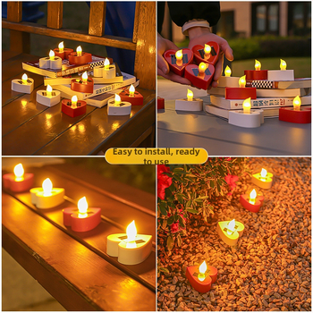 Ηλιακό LED λαμπάκι σε εξωτερικούς χώρους, αδιάβροχο φωτιστικό κήπου, μοντέλο Love Candle Lamp, 5W, 6–12 ωρών φωτισμού, μηχανικός διακόπτης