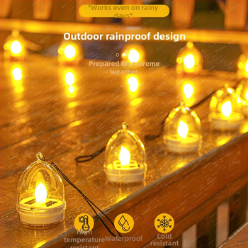Ηλιακό LED λαμπάκι σε εξωτερικούς χώρους, αδιάβροχο φωτιστικό κήπου, μοντέλο Love Candle Lamp, 5W, 6–12 ωρών φωτισμού, μηχανικός διακόπτης