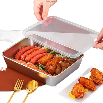 Κουτί αποθήκευσης από ανοξείδωτο χάλυβα 316, φιλικό προς τα τρόφιμα, ορθογώνιο, για αποθήκευση και συντήρηση τροφίμων