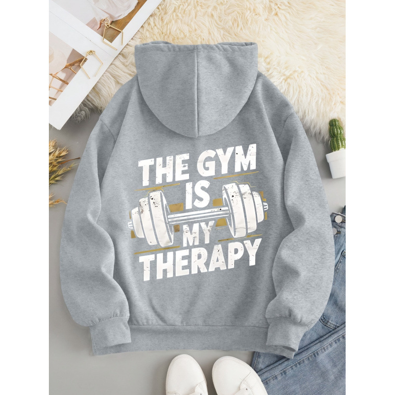 Ženska dukserica s kapuljom, ležernog kroja, My Therapy print, poliester vlakno