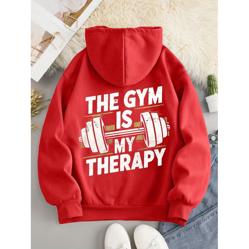 Ženska dukserica s kapuljom, ležernog kroja, My Therapy print, poliester vlakno