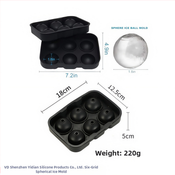 Yidian σιλικόνης παγοθήκη με 6 σφαίρες, μεγάλη για οικιακή χρήση — προέλευση Shenzhen, χωρητικότητα 800 ml, γρήγορη κατάψυξη, εύκολη απελευθέρωση