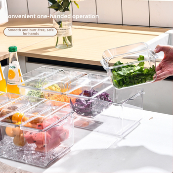 Кутия за плодове и зеленчуци за пренасяне с капак – прахо- и росоустойчив пластмасов корпус; модерен минималистичен стил • Преносим • Съхранение • Криспър • Произход: Гуандун