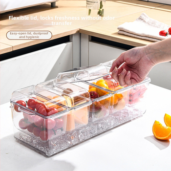 Кутия за плодове и зеленчуци за пренасяне с капак – прахо- и росоустойчив пластмасов корпус; модерен минималистичен стил • Преносим • Съхранение • Криспър • Произход: Гуандун