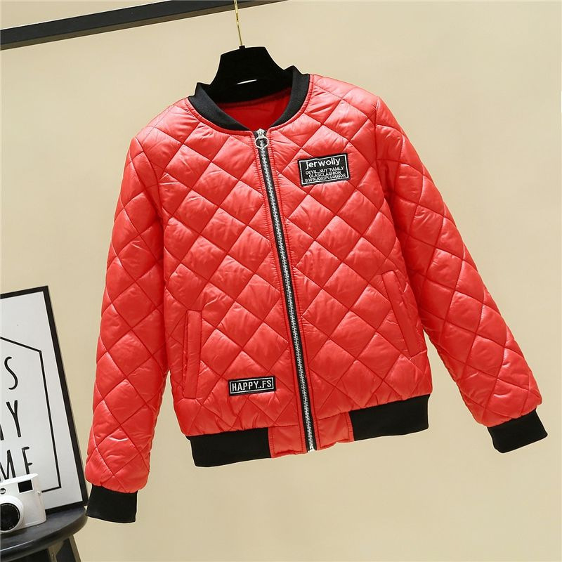 Moterų medvilninė beisbolo striukė, trumpa, stora, apvalus kaklas, ilgos rankovės, miesto stilius, ilgis 50–65 cm, pagrindinis audinys 90–95% medvilnė