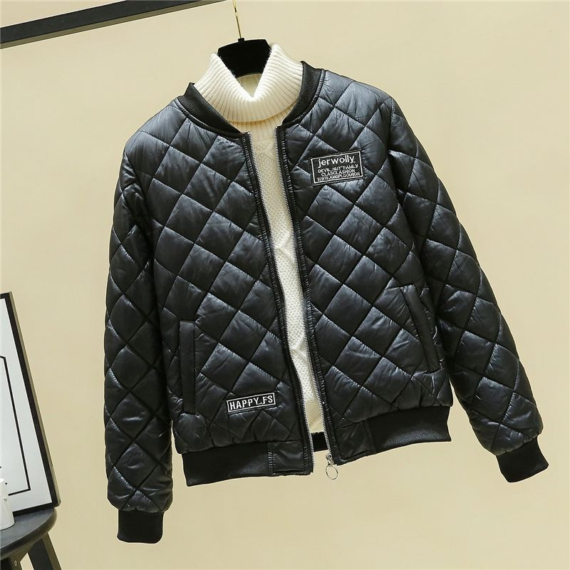 Moterų medvilninė beisbolo striukė, trumpa, stora, apvalus kaklas, ilgos rankovės, miesto stilius, ilgis 50–65 cm, pagrindinis audinys 90–95% medvilnė