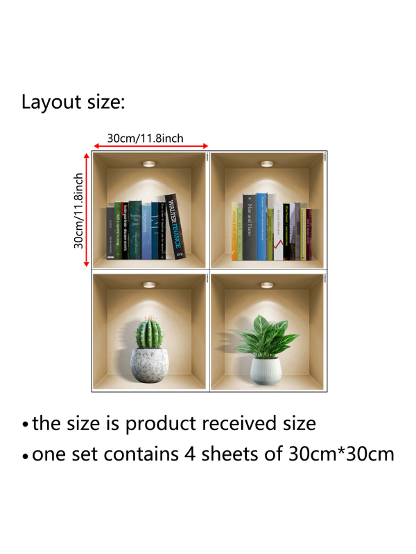 Keret nélküli PVC falikép matrica, 4 darabos készlet nappali és hálószoba számára, modern minimalistikus sík dizájn, egyszínű minta