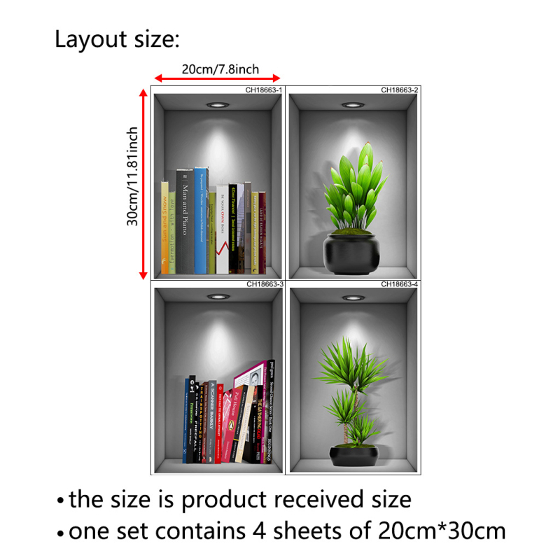 Keret nélküli PVC falikép matrica, 4 darabos készlet nappali és hálószoba számára, modern minimalistikus sík dizájn, egyszínű minta