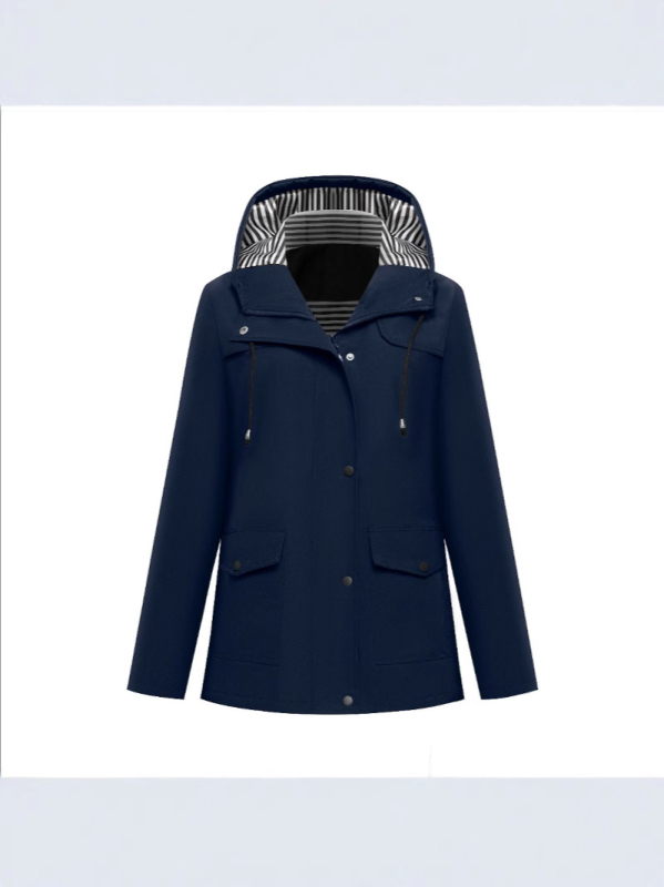 Moteriška gobtuvė iš Oxford audinio striukė, patchwork dizainas, dryžių raštas, 70–80% poliesterio, vidutinio ilgio