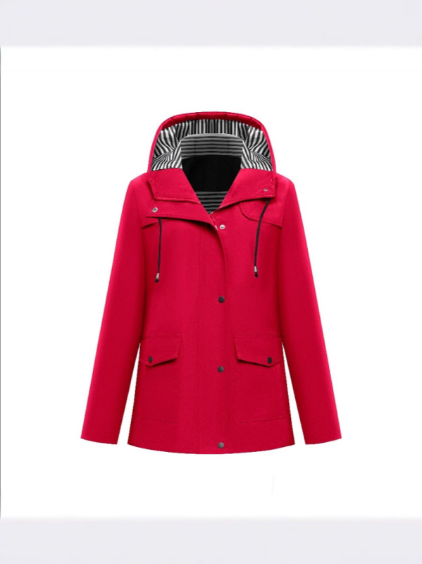 Moteriška gobtuvė iš Oxford audinio striukė, patchwork dizainas, dryžių raštas, 70–80% poliesterio, vidutinio ilgio