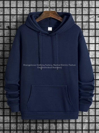 Уютен мъжки суитшърт с качулка и дълги ръкави, отзад дизайн палми на Калифорния — полиестер 96%+, 180–250 g, пролет 2024