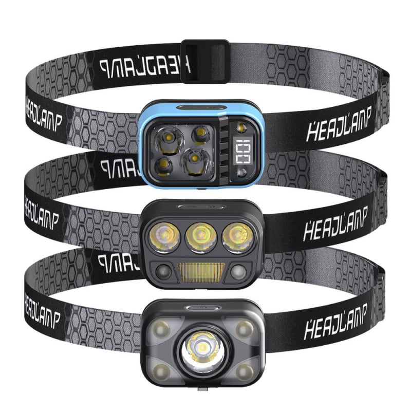 LED galvas luktura ar žestu sensoru, USB uzlāde, 3W, 1200mAh iekšējā Li‑ion baterija, darbības diapazons 100–200 m