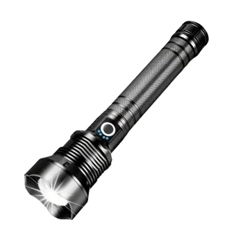 Φακός LED από αλουμινένιο κράμα, USB επαναφορτιζόμενος, οπτικό ζουμ, εμβέλεια ≥ 500 m