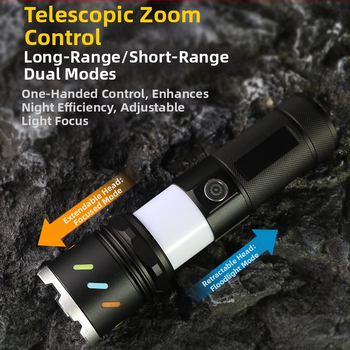 Xintu φανάρι-λαμπτήρας κάμπινγκ από κράμα αλουμινίου, 4500mAh, LED 30W, τηλεσκοπικό ζουμ, 360° περιστροφή, χειροκίνητη φόρτιση