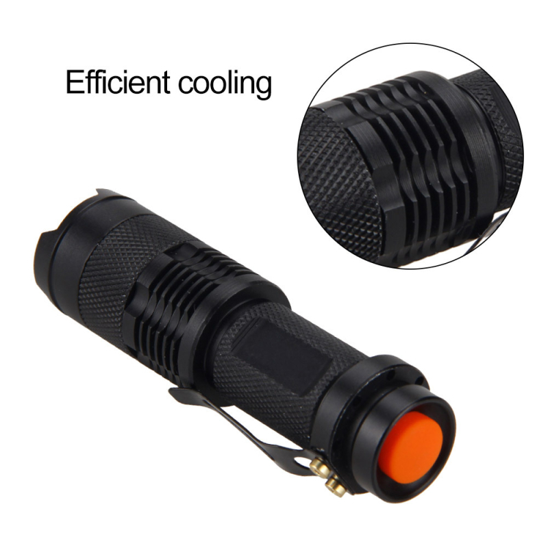 Mini UV flashlight 365nm/395nm, aluminijska legura, provjera novca, 5W, baterija 1x14500 (1500mAh), USB punjač uključen, doseg 100–200 m