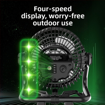 Επιτραπέζιος USB ανεμιστήρας με 3 πτερύγια, brushless κινητήρας, ενσωματωμένη μπαταρία 2000–4000mAh, 3 ταχύτητες, ήσυχη λειτουργία