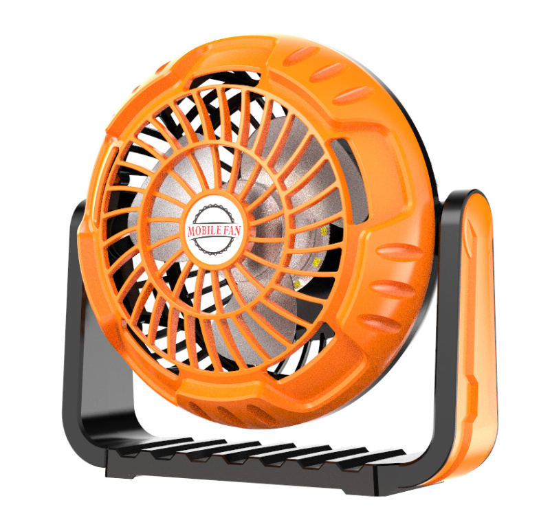 Настолен USB вентилатор с 3 лопатки, безчетков мотор, вградена батерия 2000–4000mAh, 3 скорости, тихо функциониране