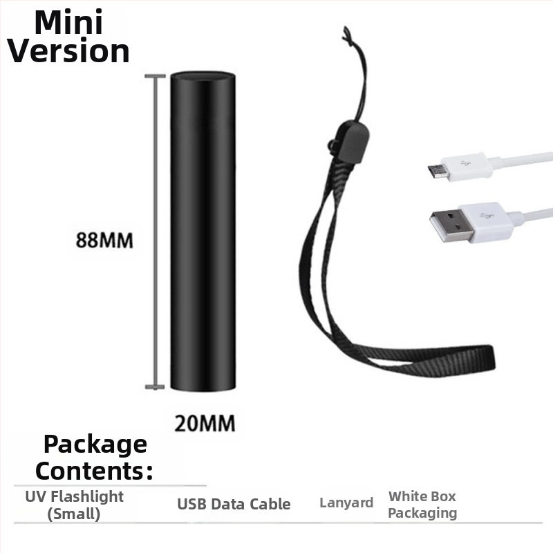 Wood's лампа UV фенерче за откриване на гъбички, алуминиев корпус, LED 5W, 450mAh, обхват 50–100 м, въртене 360°