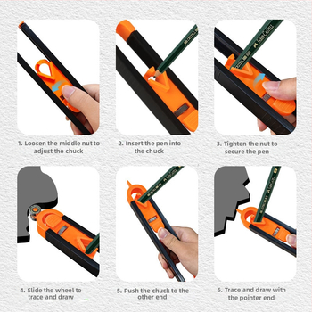 Πλαστικός Μετρητής Προφίλ με Κλείδωμα – Αντιγραφικός Διαμορφωτής Μορφής για Ξυλουργική με Ακανόνιστους Ακτίνους