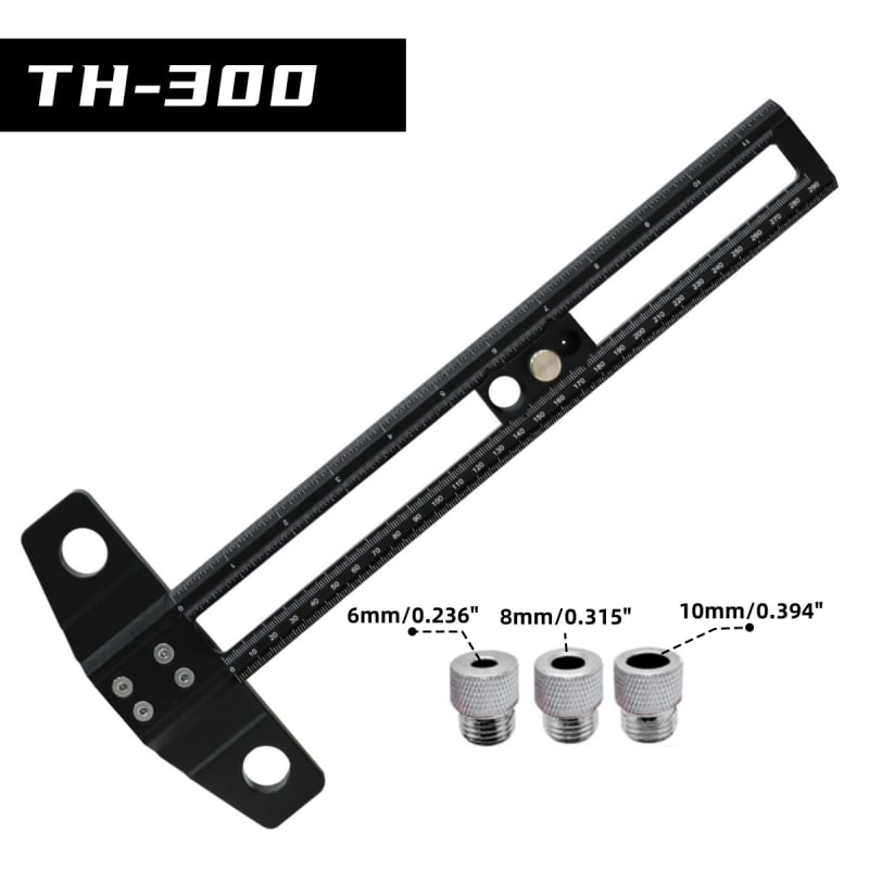 Дърводелска двуфункционална T-образна правилка за чертане с метрична и дюймова скала