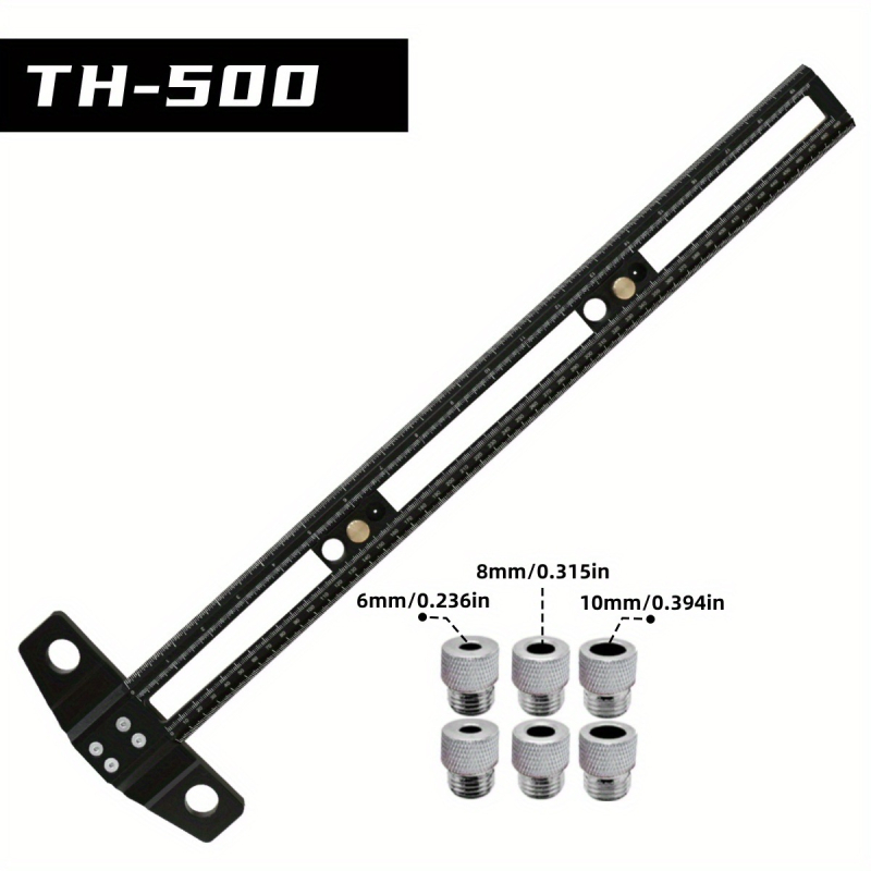 Дърводелска двуфункционална T-образна правилка за чертане с метрична и дюймова скала