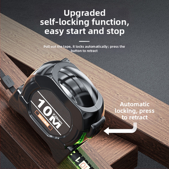 Ατσάλινη μετροταινία με αυτόματο κλείδωμα, ανθεκτική στη φθορά, αντοχή στην πτώση, φθορίζουσα