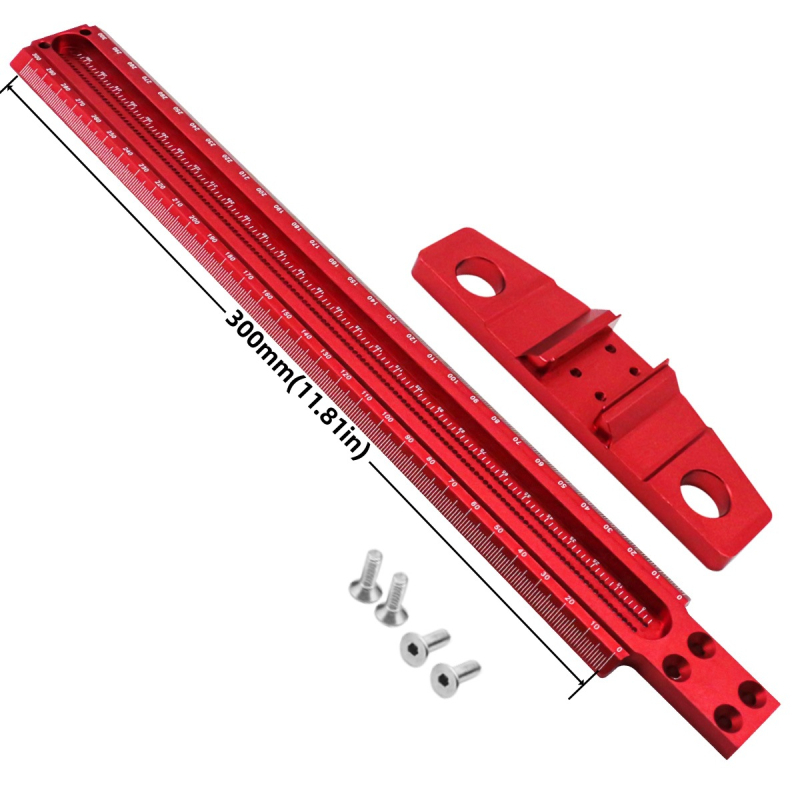 Faipari T-alakú jelölő eszköz 90°-os vezetővel, lyukakkal ellátott vonalzó, alumíniumötvözet, 1 darabos készlet, közepes szabvány, háztartási használatra