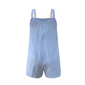 Γυναικείος ολόσωμος γκατζόν με τιράντες και σορτς — χωρίς μανίκια, μεσαία μέση, 3/4 μήκος παντελόνι, κομψό στυλ, πολυεστερ-σπαντέξ ανάμειξη