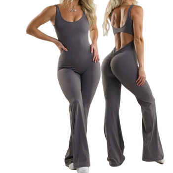 Γυναικεία ολόσωμη φόρμα γιόγκα χωρίς μανίκια, στενή εφαρμογή, μεσαία μέση, ύφασμα Milk Silk πολυεστέρας-σπάντεξ, λεπτή υφή, street hipster στυλ
