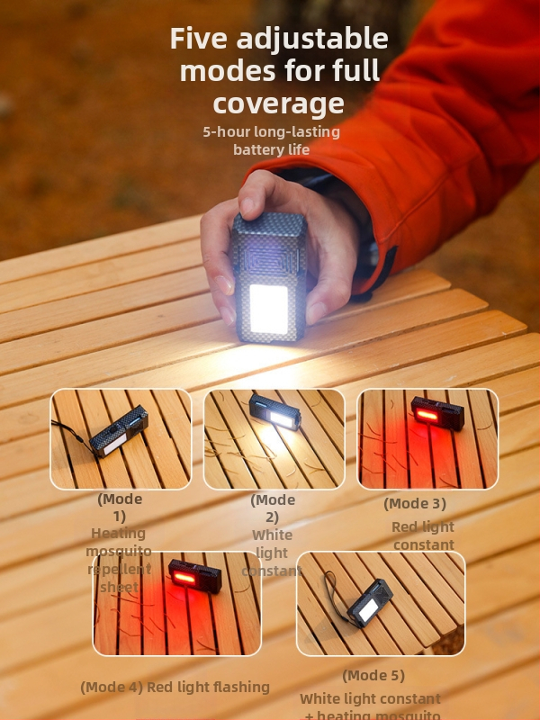 Външна лампа против комари – LED, презареждаща се, къмпинг осветление с функция против комари