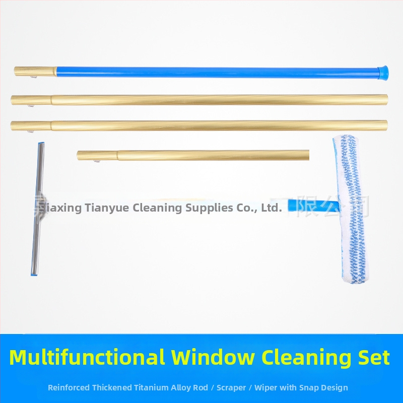 Стъклен чистач за прозорци с телескопична пръчка от алуминиева сплав – едностранно избърсване, комерсиална употреба, ръчна работа