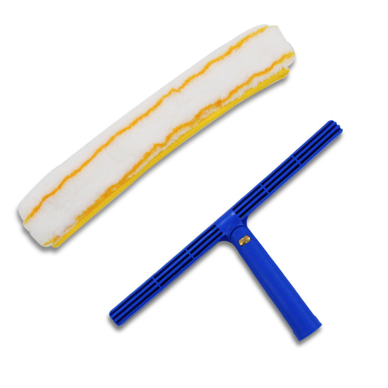 Stiklo valymo įrenginys langams su teleskopine aliuminio lydinio lazda – vienpusis šluostymas, komercinis naudojimas, rankinis