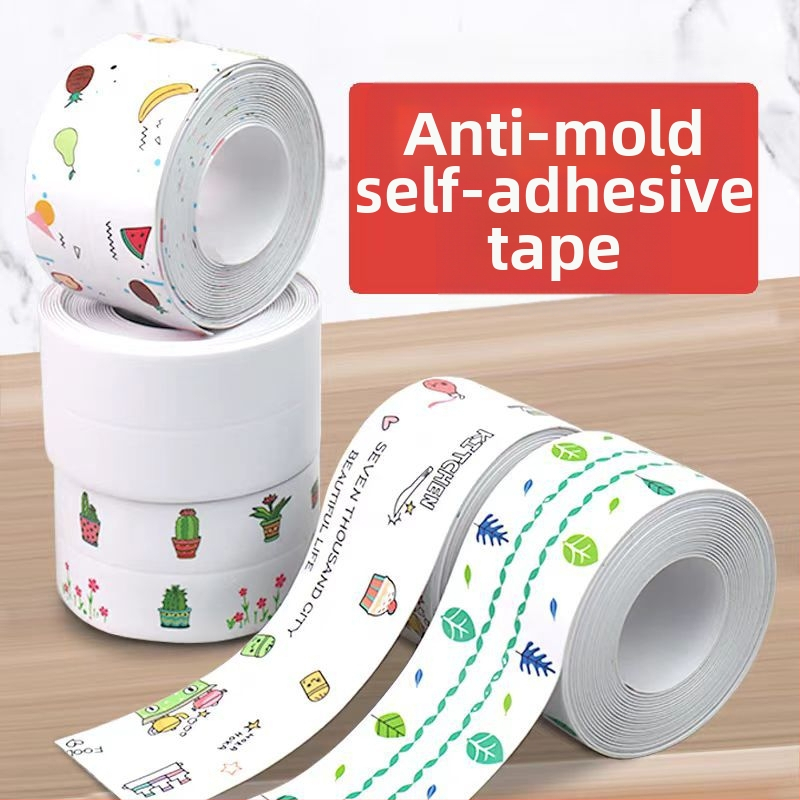 Αυτοκόλλητη ταινία κατά της μούχλας για τις άκρες νεροχύτη, κουζίνας και μπάνιου – PVC, αδιάβροχη, σχέδιο τοπίου, απλός σχεδιασμός