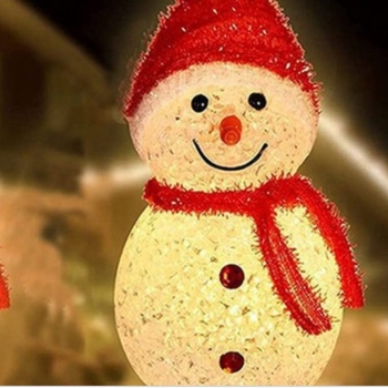 Ηλιακό φωτιστικό κήπου με σχέδιο χιονάνθρωπου – ενσωματωμένο στο έδαφος, αδιάβροχο εξωτερικό φως τοπίου, αυτονομία 16–24 ωρών