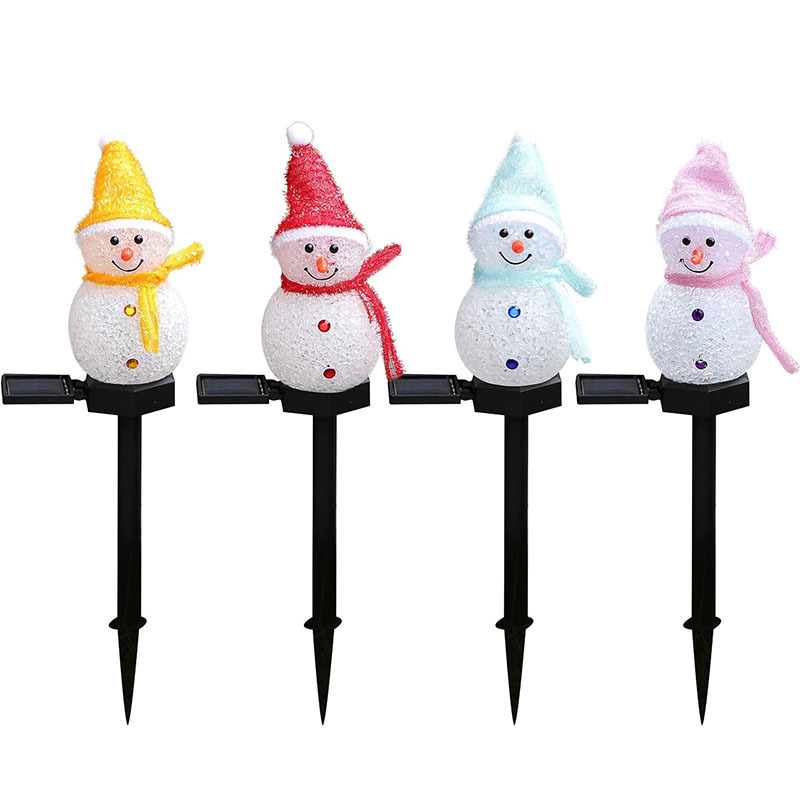 Ηλιακό φωτιστικό κήπου με σχέδιο χιονάνθρωπου – ενσωματωμένο στο έδαφος, αδιάβροχο εξωτερικό φως τοπίου, αυτονομία 16–24 ωρών