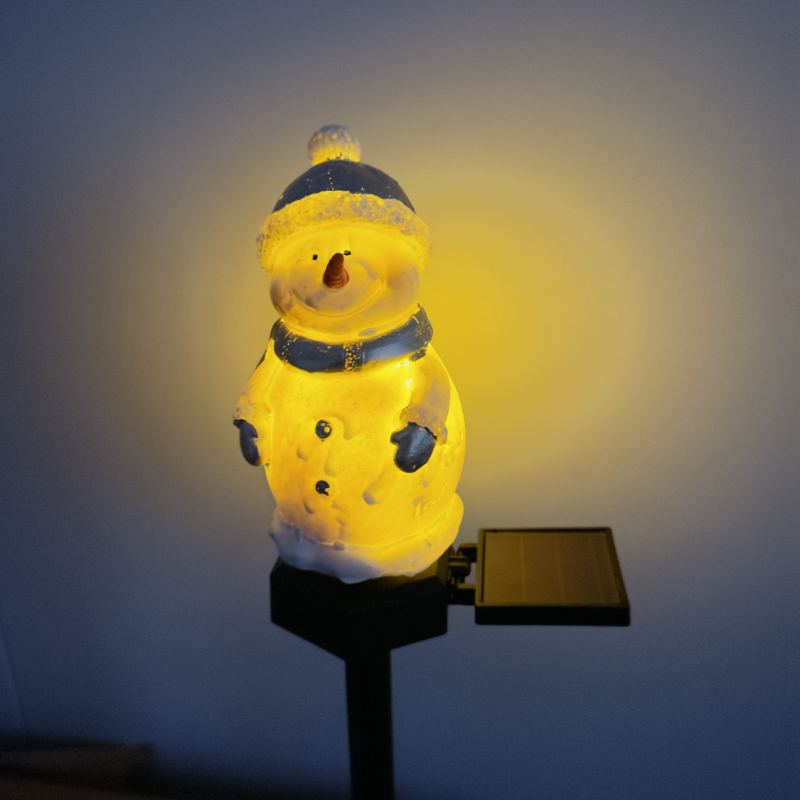 Ηλιακό φωτιστικό κήπου με σχέδιο χιονάνθρωπου – ενσωματωμένο στο έδαφος, αδιάβροχο εξωτερικό φως τοπίου, αυτονομία 16–24 ωρών