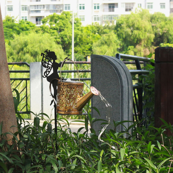 Σιδερένιο ηλιακό φωτιστικό κήπου με σχέδιο κεφαλής ντους, ζεστό φως, ισχύς 0,06 W, τάση 2 V, αυτονομία 6–12 ωρών