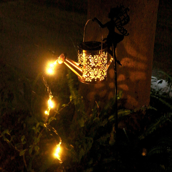 Σιδερένιο ηλιακό φωτιστικό κήπου με σχέδιο κεφαλής ντους, ζεστό φως, ισχύς 0,06 W, τάση 2 V, αυτονομία 6–12 ωρών